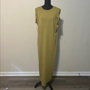 Express cap sleeved maxi dress in kiwi color